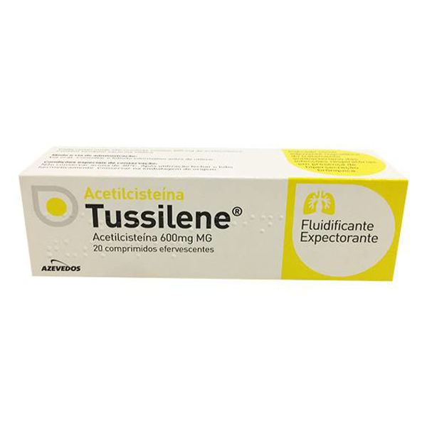 Imagem de Acetilcisteína Tussilene MG, 600 mg x 20 comp eferv