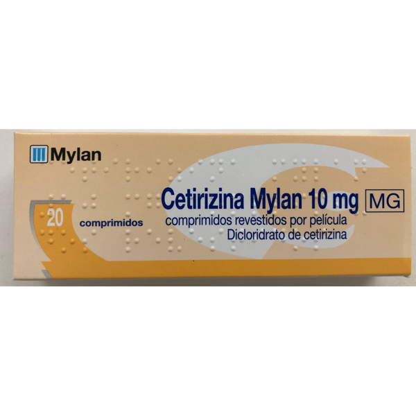 Imagem de Cetirizina Mylan MG, 10 mg x 20 comp rev