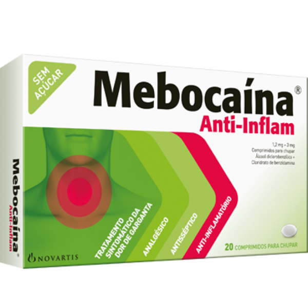 Imagem de Mebocaína Anti-Inflam, 1,2/3 mg x 20 comp chupar
