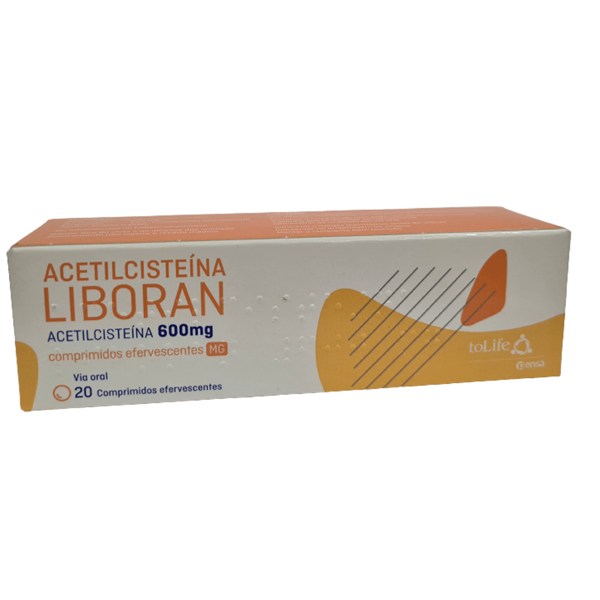 Picture of Acetilcisteína Liboran MG, 600 mg Recipiente para comprimidos 20 Unidade(s) Comp eferv