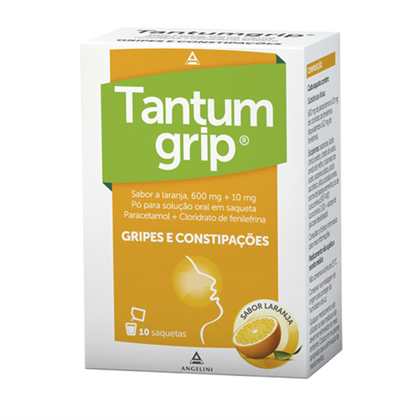 Picture of Tantumgrip sabor a laranja, 600/10 mg x 10 pó sol oral saq