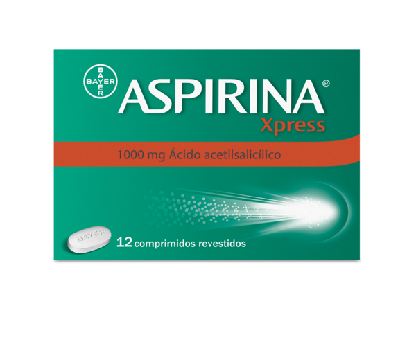Picture of Aspirina Xpress, 1000 mg Fita termossoldada 12 Unidade(s) Comp revest